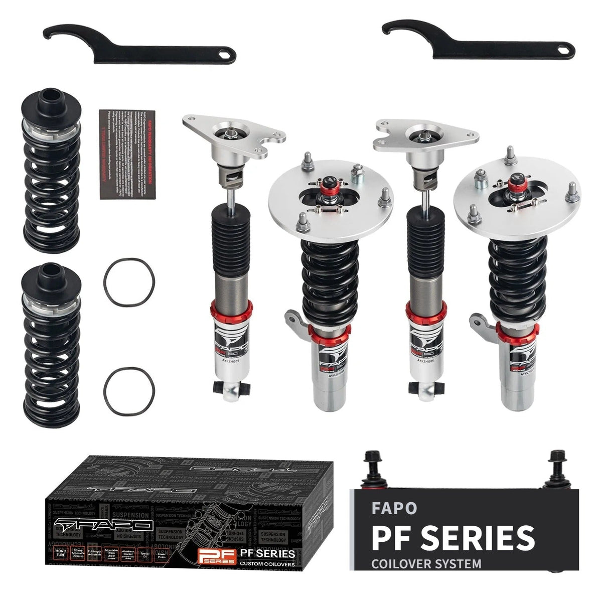 FAPO PF Custom 32-Level Coilovers BMW 3 Series F30/F31/F34 2011-2019, 4 Series F32/F33/F36 2013-2020 & 2 Series F22/F23 2014-2021 (3-Bolt) [PF006530-CUSTOM]