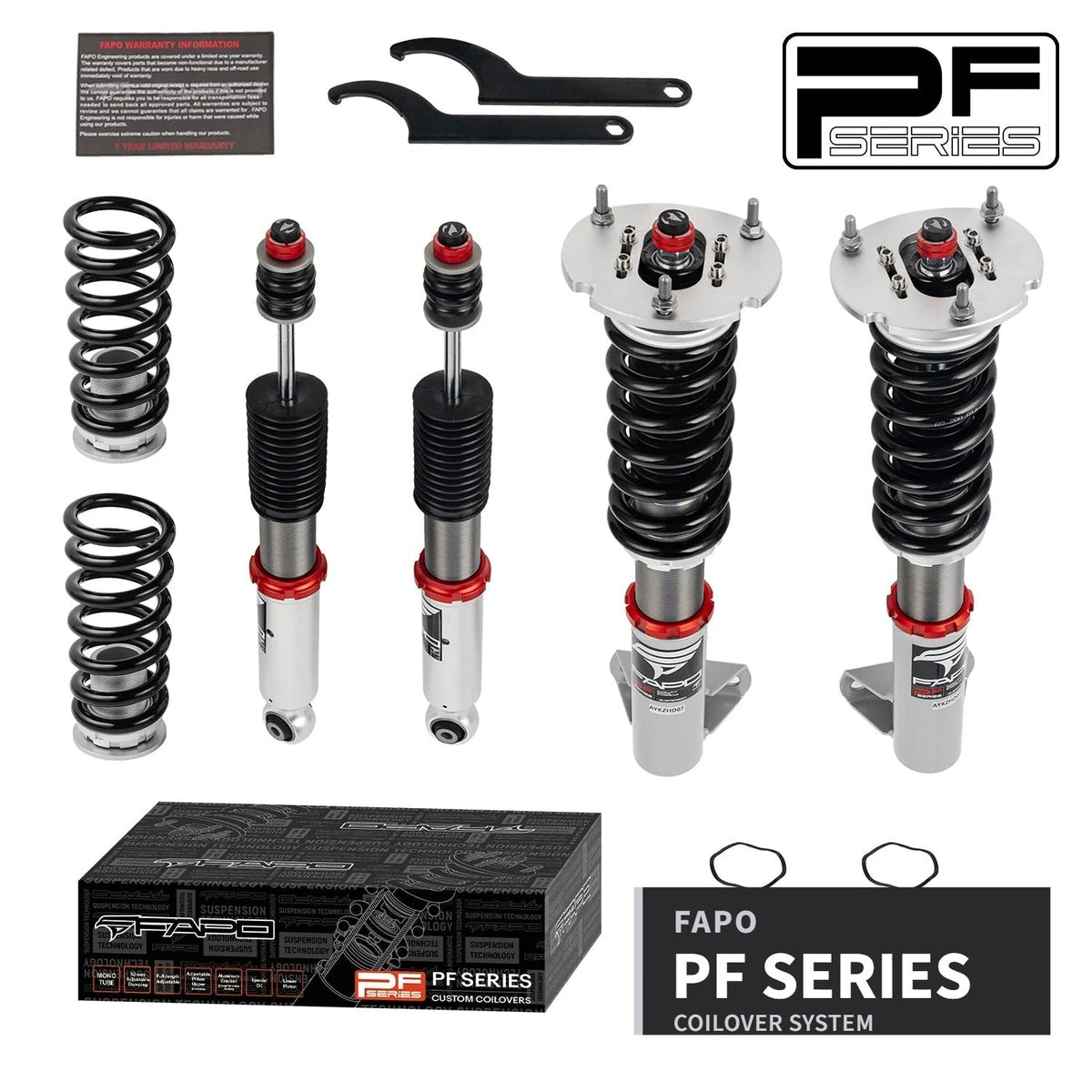 FAPO PF Custom 32-Level Coilovers Benz E-Class W124 1986-1998 & Mercedes-Benz 190E 1984-1993 [PF066330-CUSTOM]