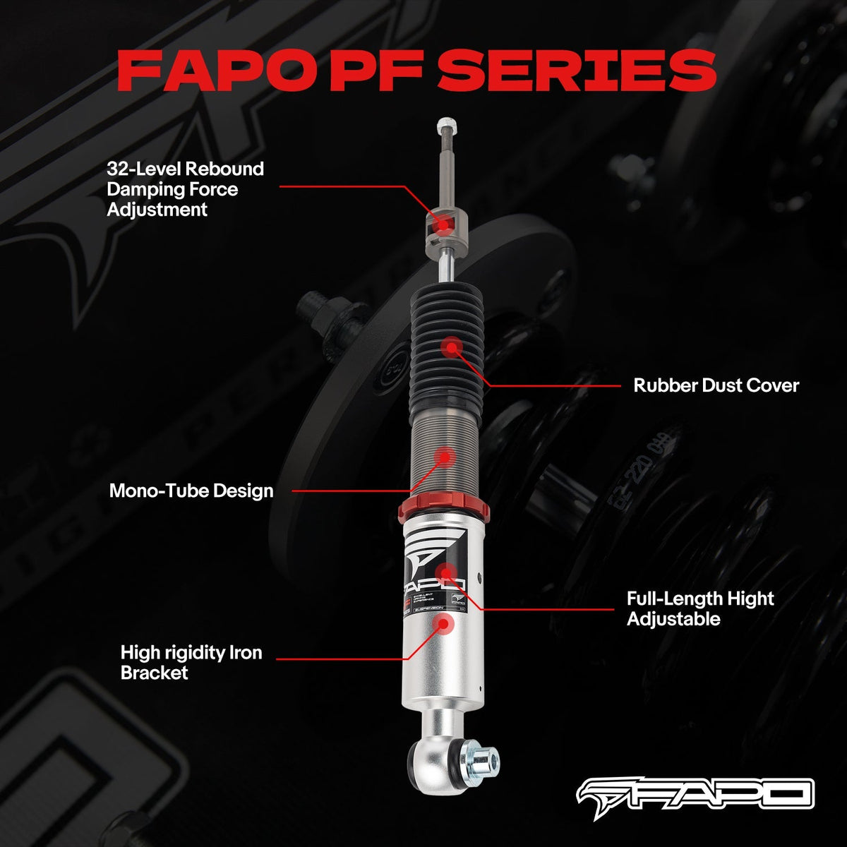 FAPO PF 32-Level Coilovers Volkswagen Passat FWD B5G/B5.5 1996-2005 & Skoda Superb 1st Gen B5 2001-2008 [PF004730]