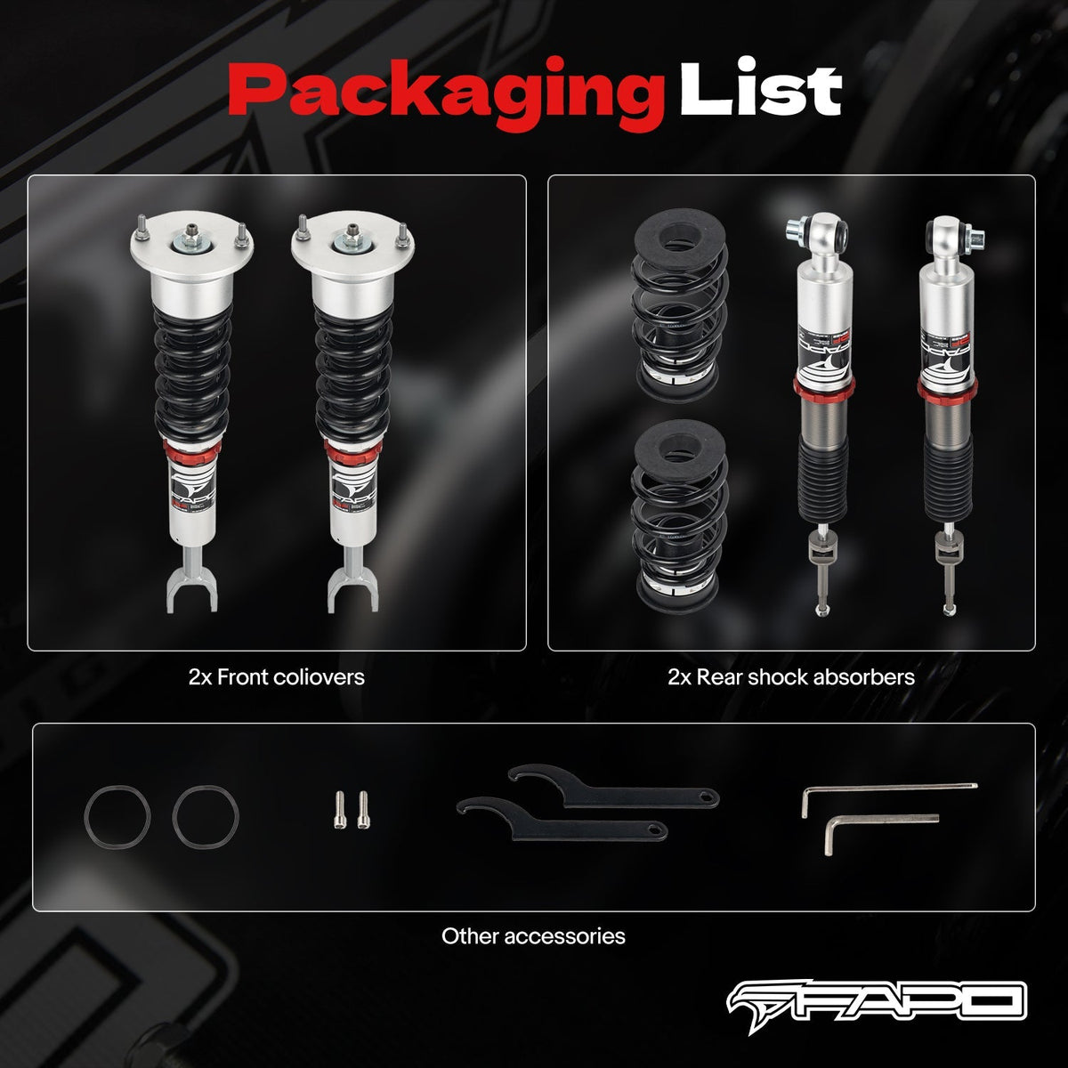 FAPO PF 32-Level Coilovers Volkswagen Passat FWD B5G/B5.5 1996-2005 & Skoda Superb 1st Gen B5 2001-2008 [PF004730]