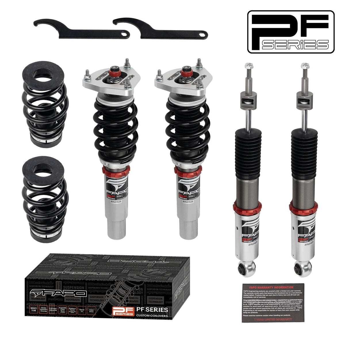 FAPO PF 32-Level Coilovers Volkswagen Golf GTI/R MK7 2012-2020, Golf MK8 2020+, Jetta MK7 2019+ & Audi A3/S3/TT (MQB) [PF004830]