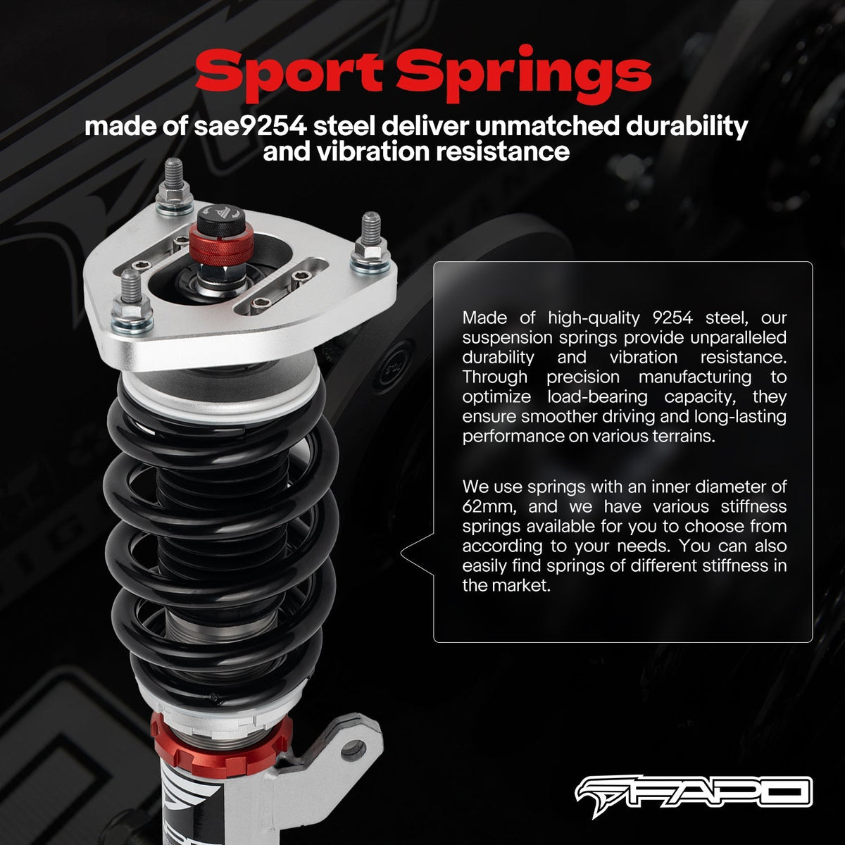 FAPO PF 32-Level Coilovers Volkswagen Golf GTI/R MK7 2012-2020, Golf MK8 2020+, Jetta MK7 2019+ & Audi A3/S3/TT (MQB) [PF004830]