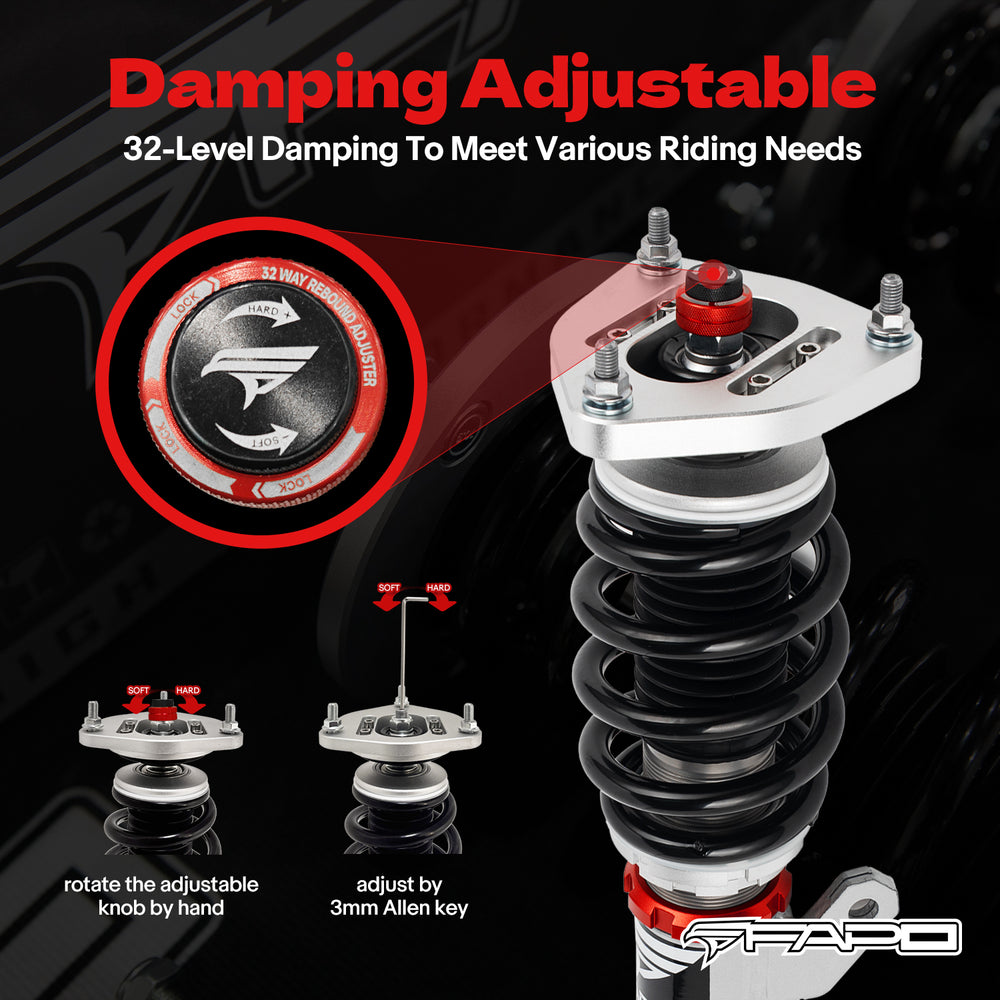 FAPO PF 32-Level Coilovers Honda Accord 8th Gen CP/CS 2008-2012 / Honda Spirior 1st Gen 2009-2014 / Acura TSX 2nd Gen CU 2009-2014 [PF012420]