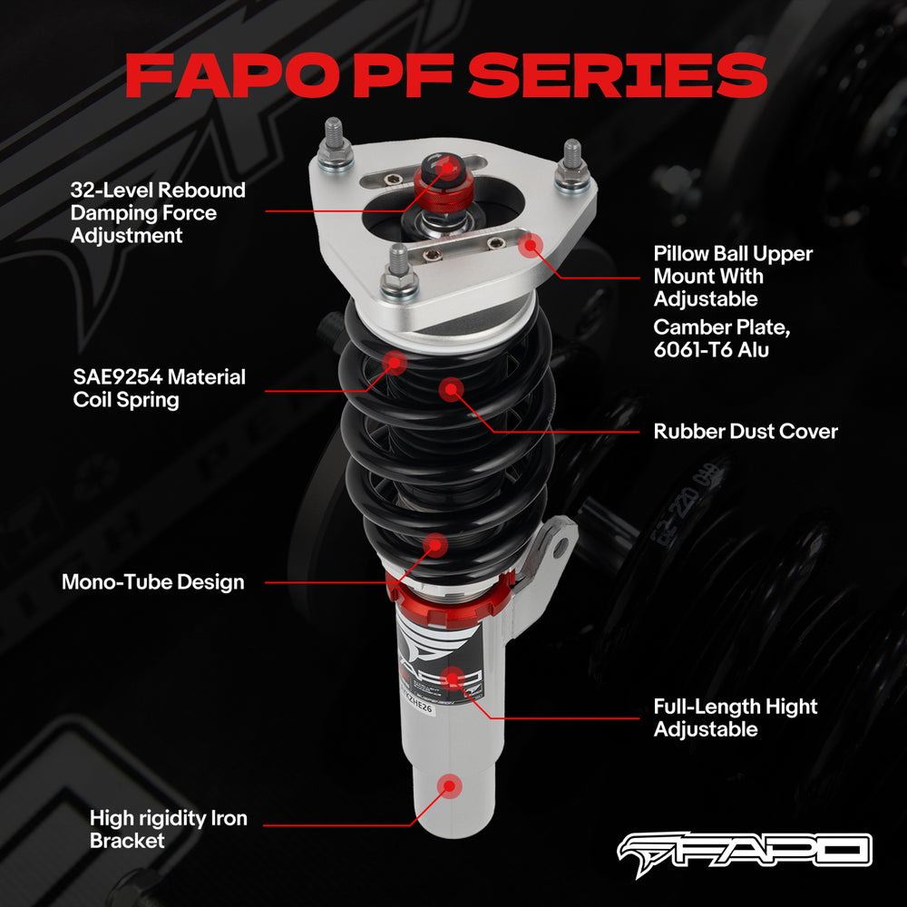FAPO PF 32-Level Coilovers Subaru WRX / WRX STI 1st Gen VA1 / VA2 2014-2021 [PF030130]