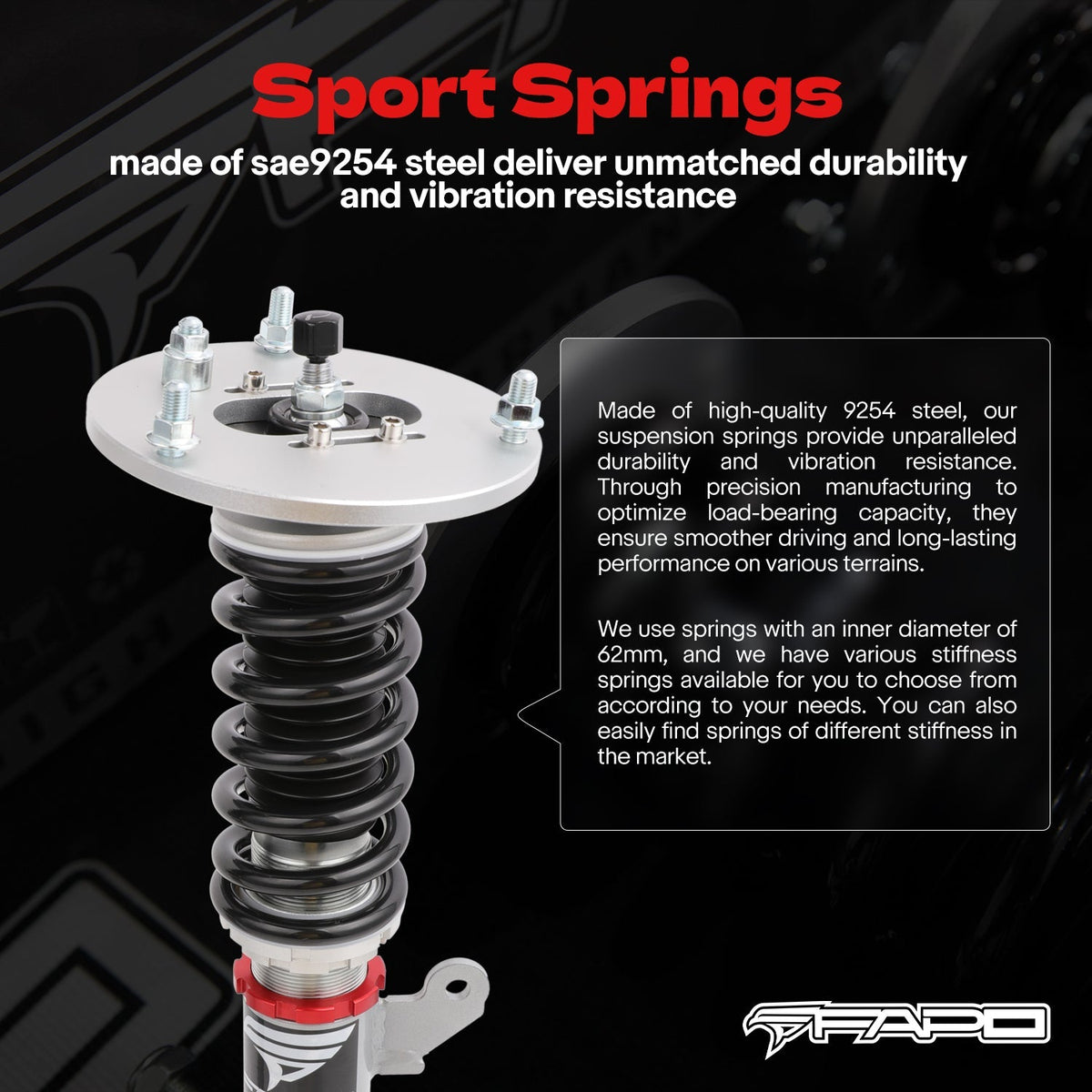 FAPO PF 32-Level Coilovers BMW 3 Series F30/F31/F34 2011-2019, 4 Series F32/F33/F36 2013-2020 & 2 Series F22/F23 2014-2021 (3-Bolt) [PF006530]