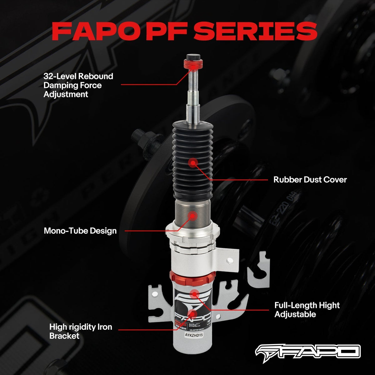 FAPO PF Custom 32-Level Coilovers Pontiac G8 2008-2009 sedan & Holden Caprice 3rd Gen VM 2006-2013 [PF008030-CUSTOM]