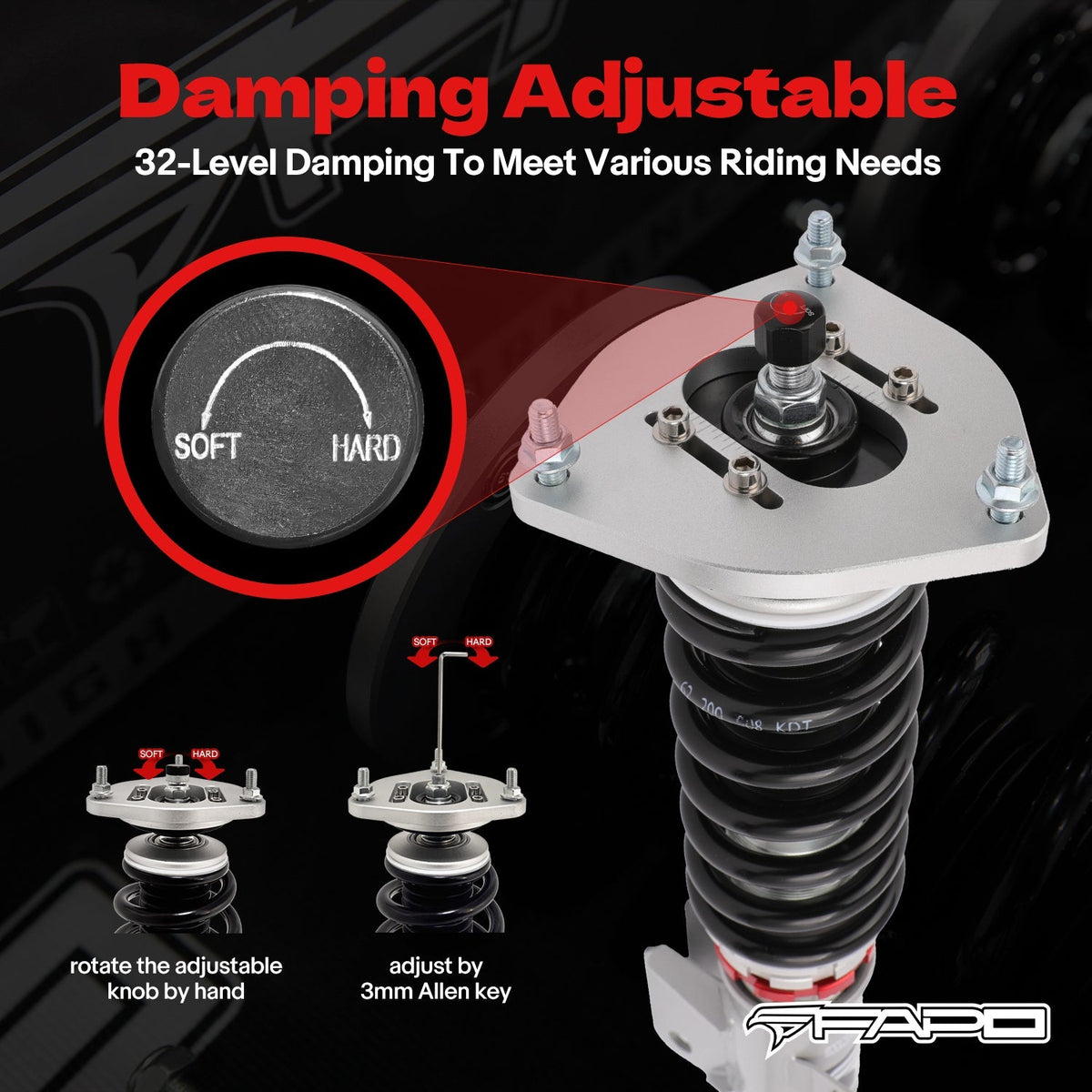 FAPO PF 32-Level Coilovers 2006-2015 Mini Cooper R55/R56/R57 Platform [PF016630]