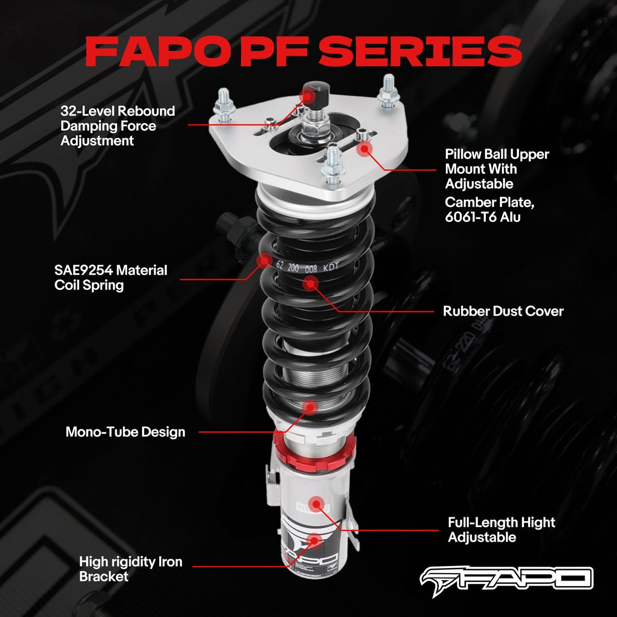 FAPO PF 32-Level Coilovers 2006-2015 Mini Cooper R55/R56/R57 Platform [PF016630]