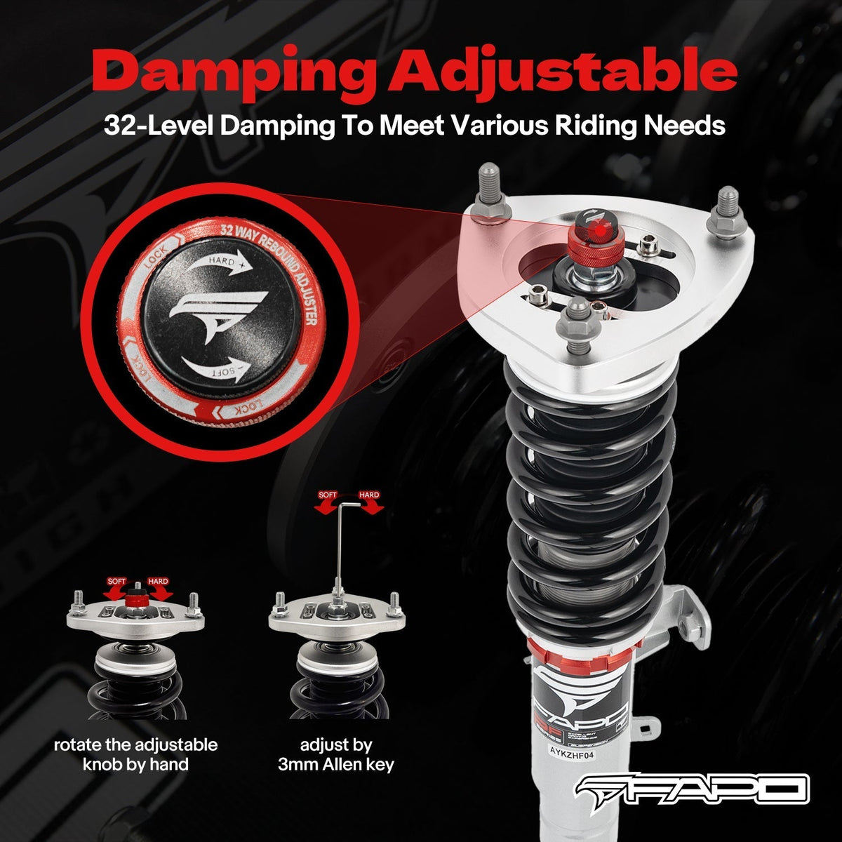 FAPO PF Custom 32-Level Coilovers Acura TLX 1st Gen UB1/UB2/UB3/UB4 2015-2020 [PF012630-CUSTOM]