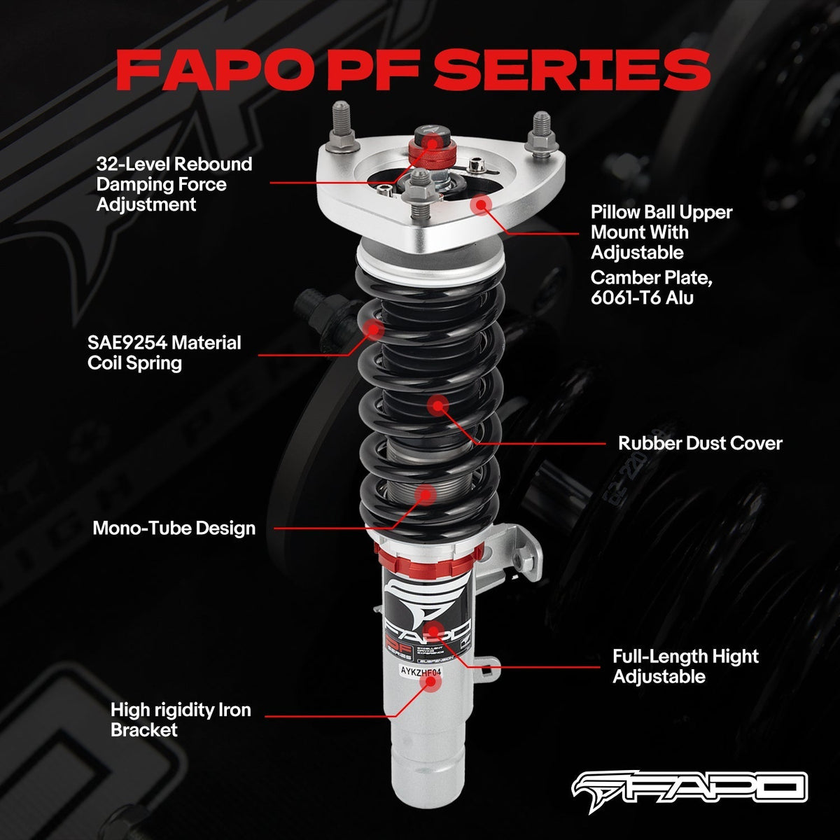 FAPO PF Custom 32-Level Coilovers Acura TLX 1st Gen UB1/UB2/UB3/UB4 2015-2020 [PF012630-CUSTOM]