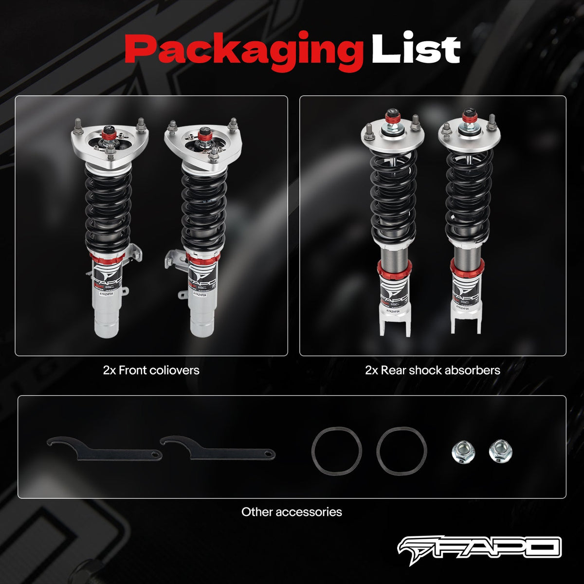 FAPO PF Custom 32-Level Coilovers Acura TLX 1st Gen UB1/UB2/UB3/UB4 2015-2020 [PF012630-CUSTOM]
