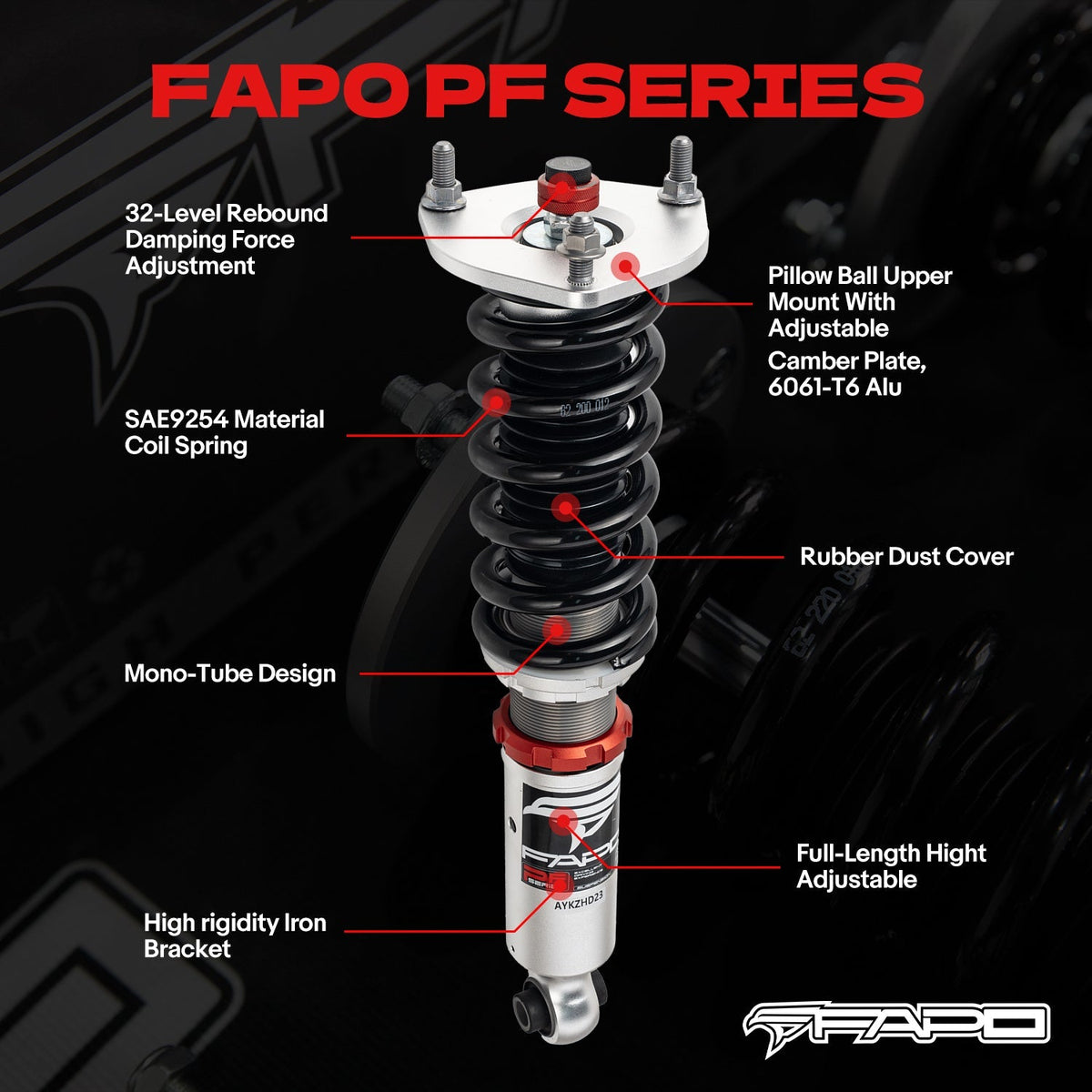 FAPO PF 32-Level Coilovers Lexus LS400 1st Gen XF10/UCF10 1989-1994 [PF015230]