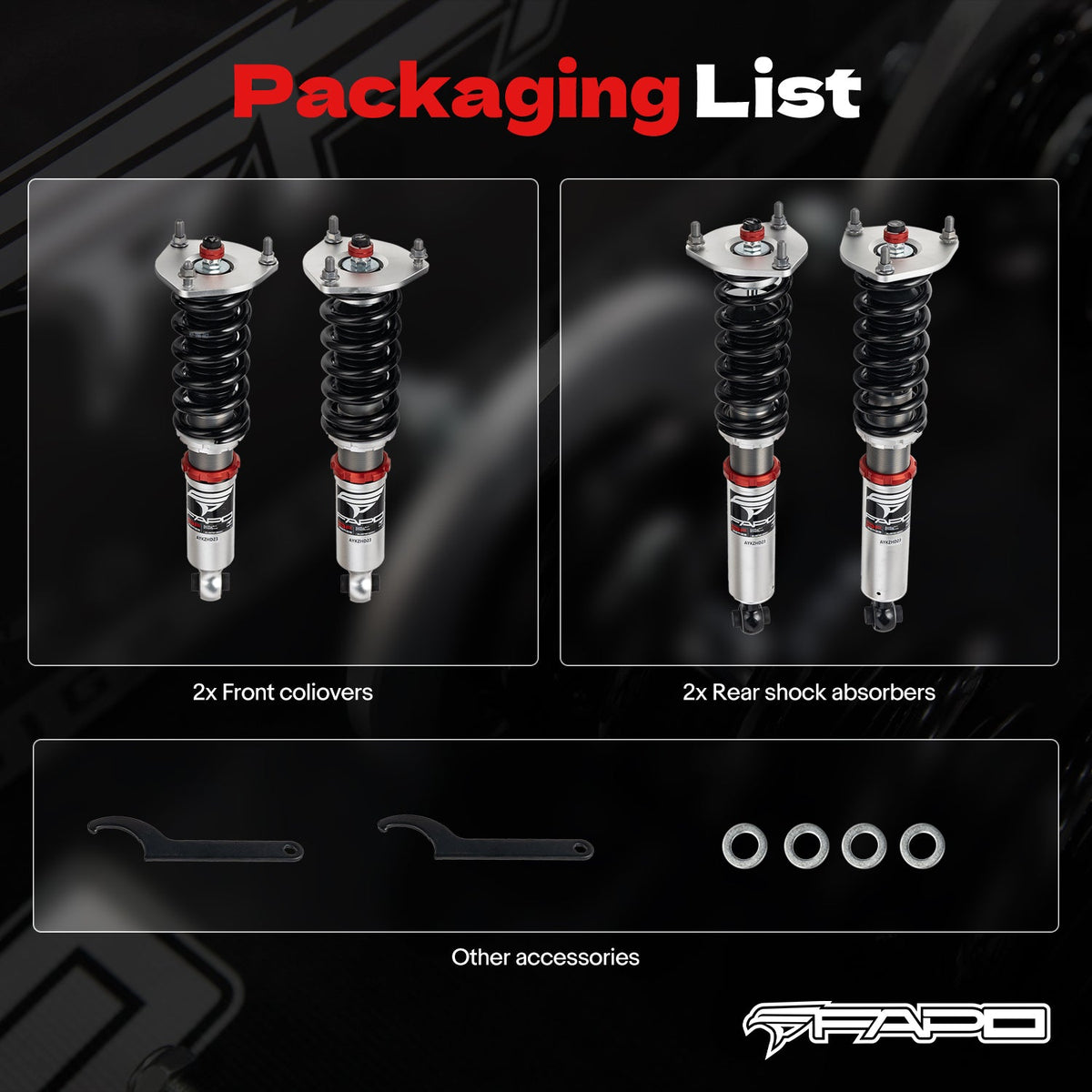 FAPO PF 32-Level Coilovers Lexus LS400 1st Gen XF10/UCF10 1989-1994 [PF015230]