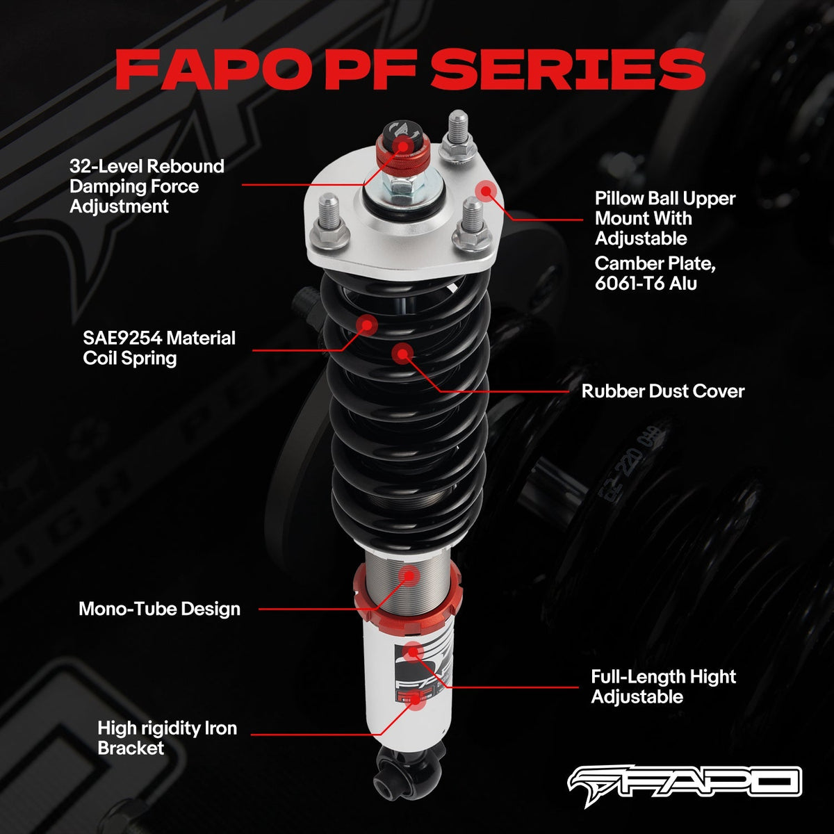 FAPO PF 32-Level Coilovers Lexus IS200/IS300 1st Gen GXE10/JCE10/SXE10 1999-2005 [PF015430]
