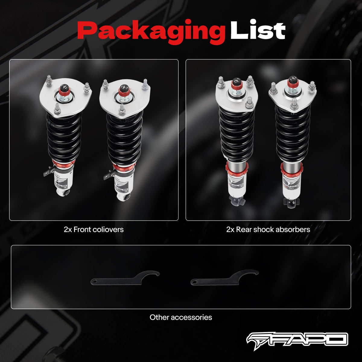 FAPO PF 32-Level Coilovers Lexus IS200/IS300 1st Gen GXE10/JCE10/SXE10 1999-2005 [PF015430]