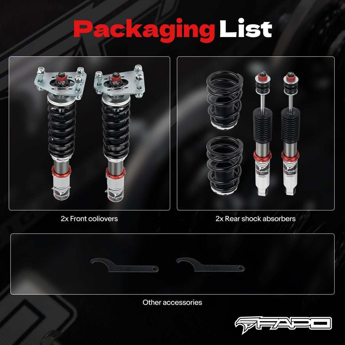 FAPO PF 32-Level Coilovers Ford Fairmont 1981-1983 & Mustang 3rd Gen (Fox) 1979-1993 [PF017130]