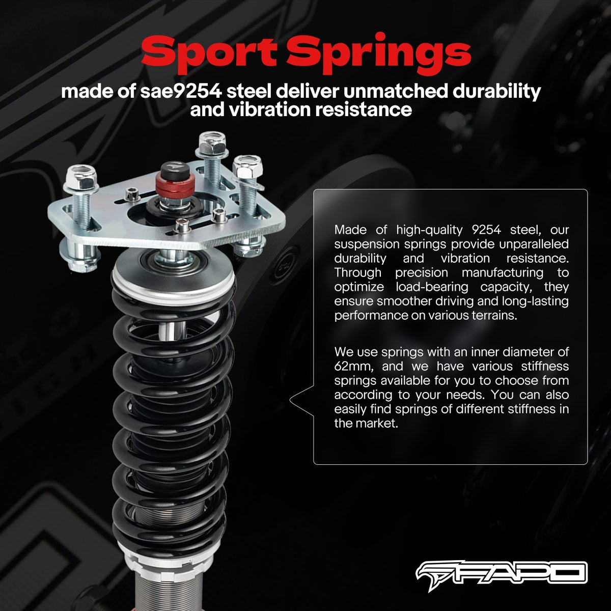 FAPO PF 32-Level Coilovers Ford Fairmont 1981-1983 & Mustang 3rd Gen (Fox) 1979-1993 [PF017130]