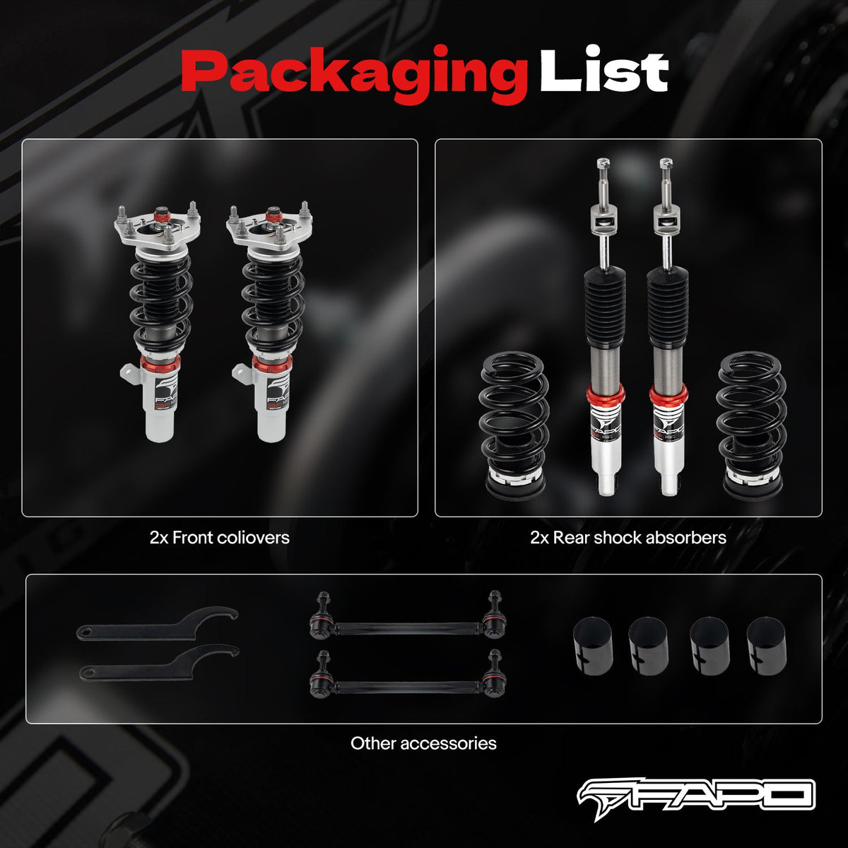 FAPO PF Custom 32-Level Coilovers Honda Civic 2016-2025 / Honda Insight 2019-2022/Honda Integra 2022+ [PF022730-CUSTOM]