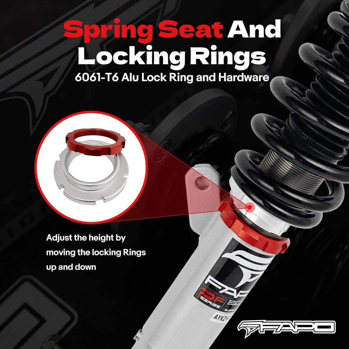 FAPO PF Custom 32-Level Coilovers 32-Level Damping Coilover Volkswagen R32 MK5/A5 2008 & VW Rabbit MK5 2006-2009 [PF024830-CUSTOM]