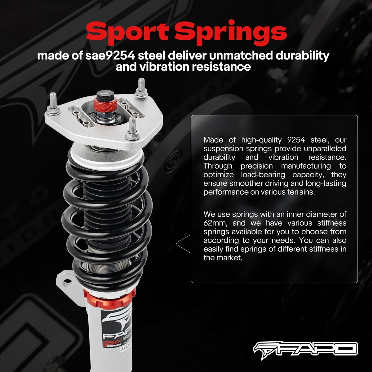 FAPO PF Custom 32-Level Coilovers 32-Level Damping Coilover Volkswagen R32 MK5/A5 2008 & VW Rabbit MK5 2006-2009 [PF024830-CUSTOM]