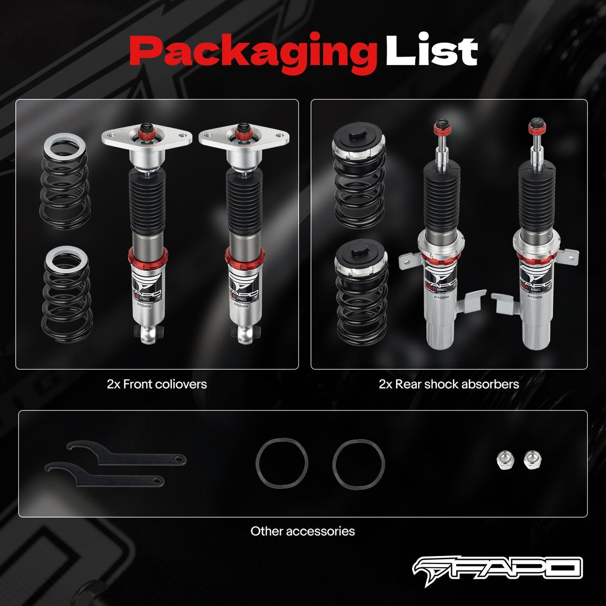 FAPO PF Custom 32-Level Coilovers Volvo V60 1st Gen DE 11-18 & Volvo V60 1st Gen DE 2011-2018 [PF027230-CUSTOM]