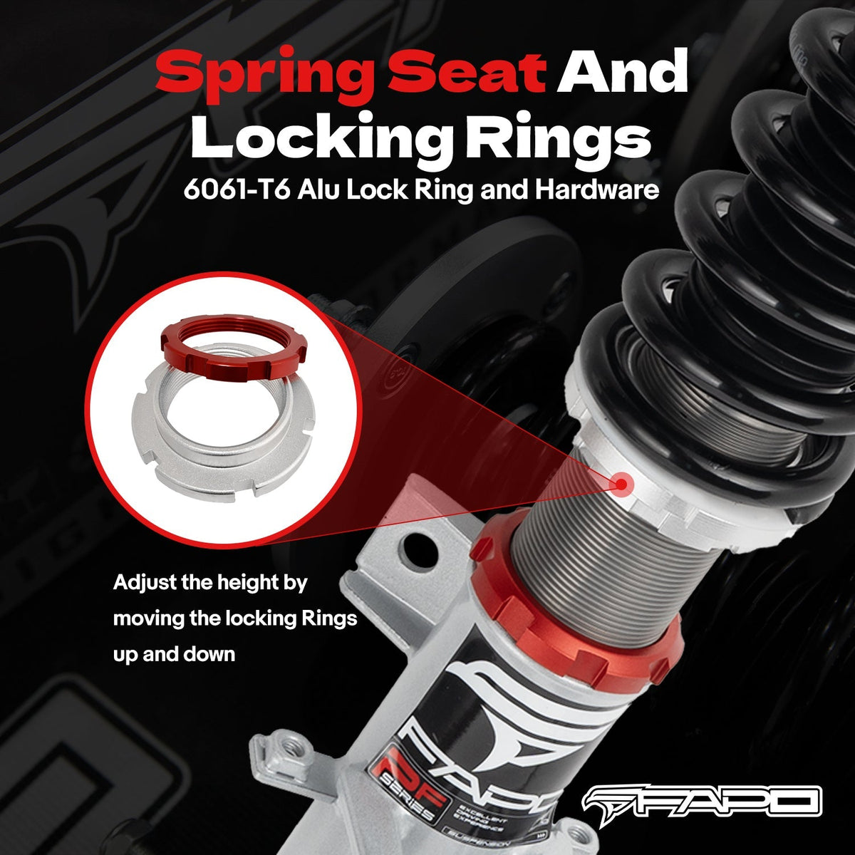FAPO PF 32-Level Coilovers Ford Mustang 6th Gen 2.3T/5.0L (without electronic damping) S550 2015-2023 [PF027430]