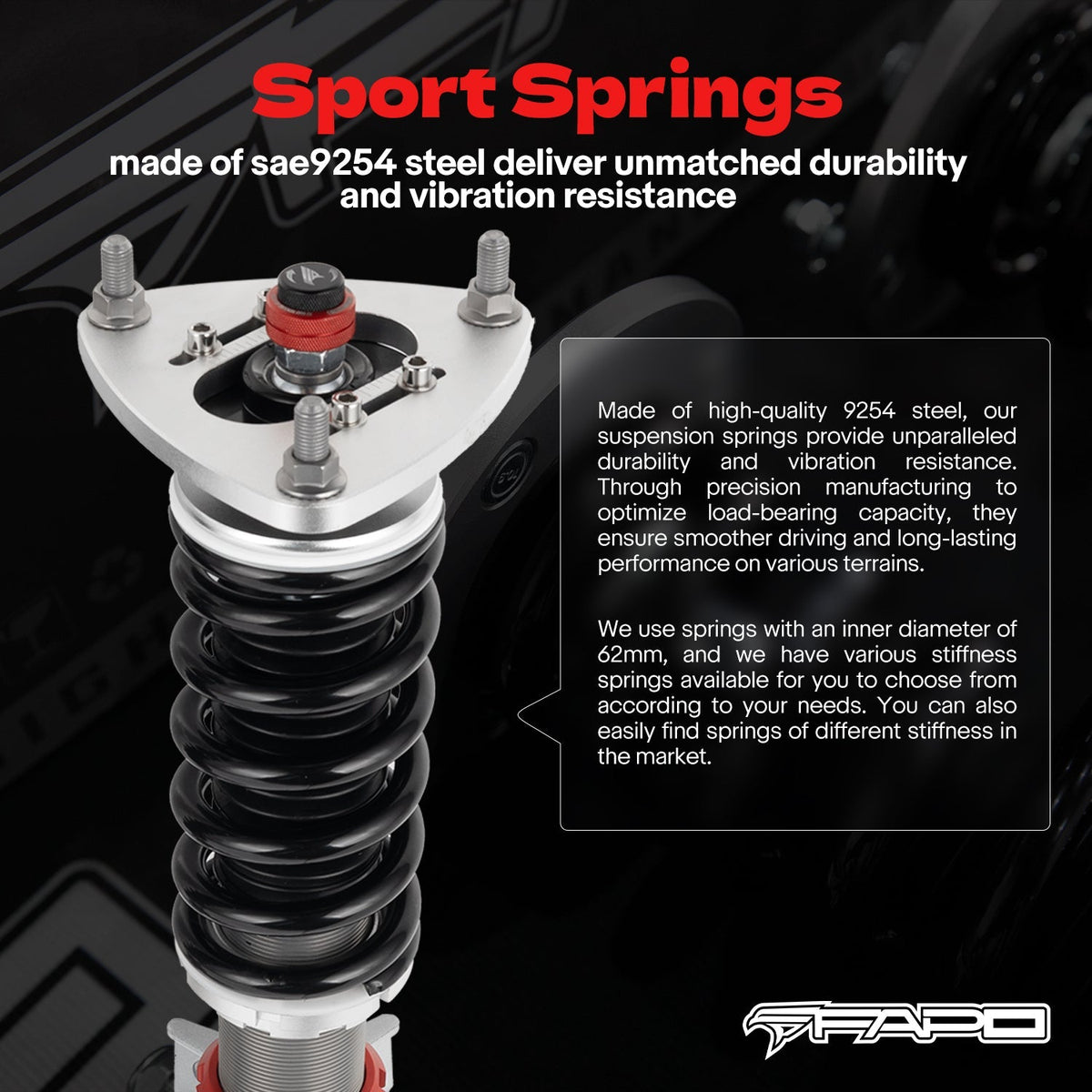 FAPO PF 32-Level Coilovers Ford Mustang 6th Gen 2.3T/5.0L (without electronic damping) S550 2015-2023 [PF027430]