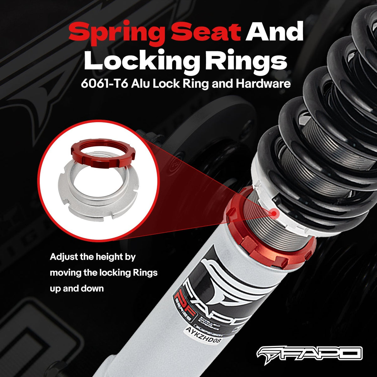 FAPO PF 32-Level Coilovers Mercedes-Benz C-Class 4th Gen 2WD W205/S205/C205/A205 2014-2021 [PF056330]