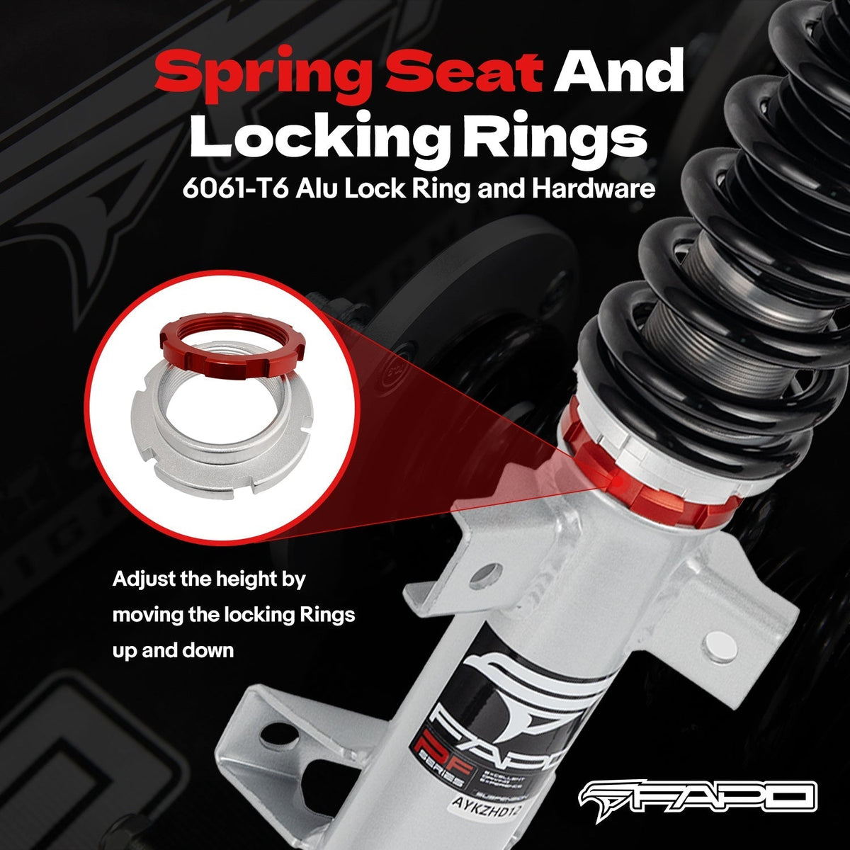 FAPO PF Custom 32-Level Coilovers Mercedes-Benz C-Class 3rd Gen RWD W204/S204 2007-2014 [PF056430-CUSTOM]