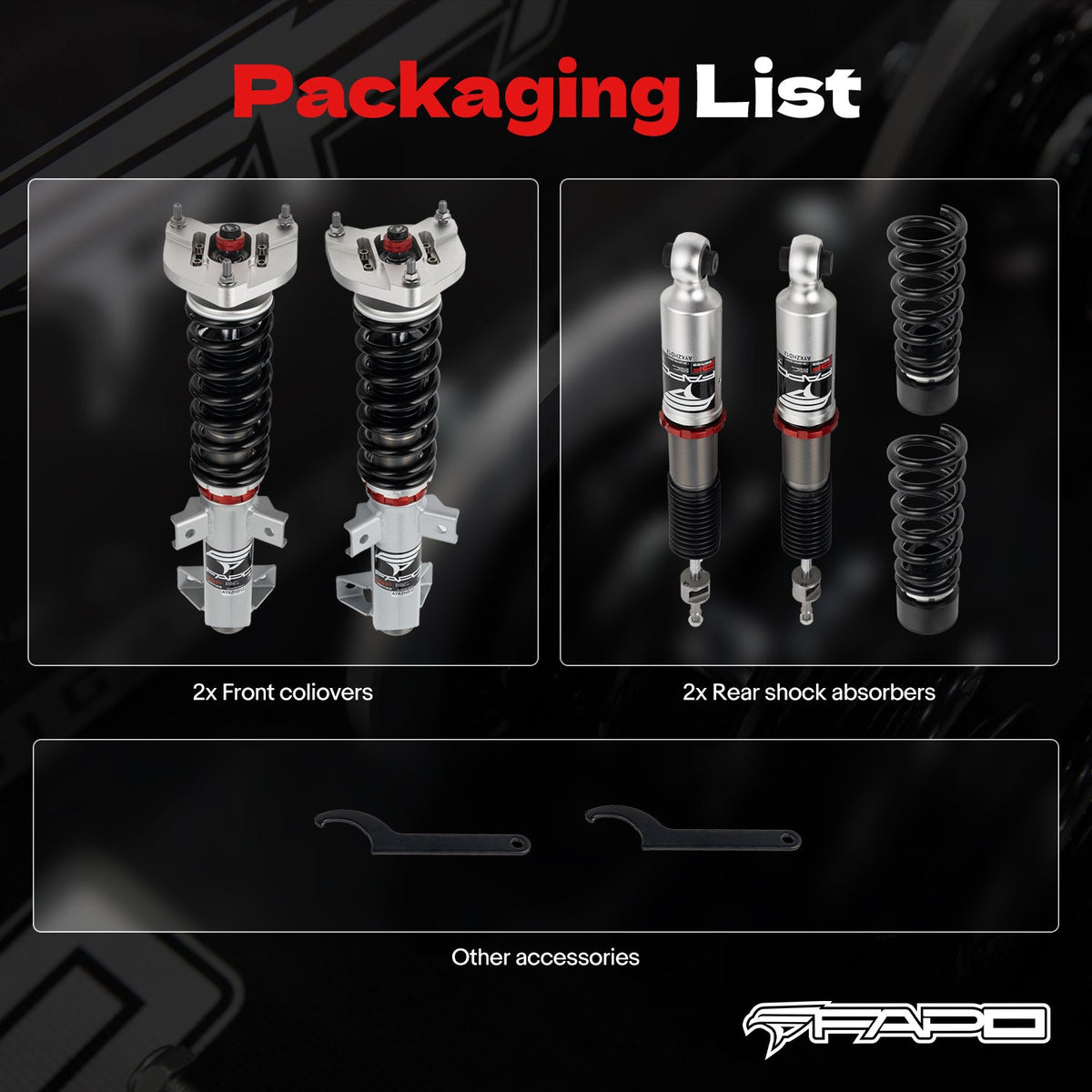FAPO PF Custom 32-Level Coilovers Mercedes-Benz C-Class 3rd Gen RWD W204/S204 2007-2014 [PF056430-CUSTOM]