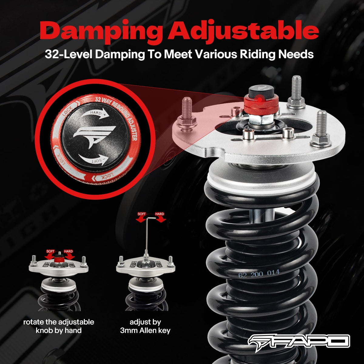 FAPO PF 32-Level Coilovers Benz E-Class W124 1986-1998 & Mercedes-Benz 190E 1984-1993 [PF066330]