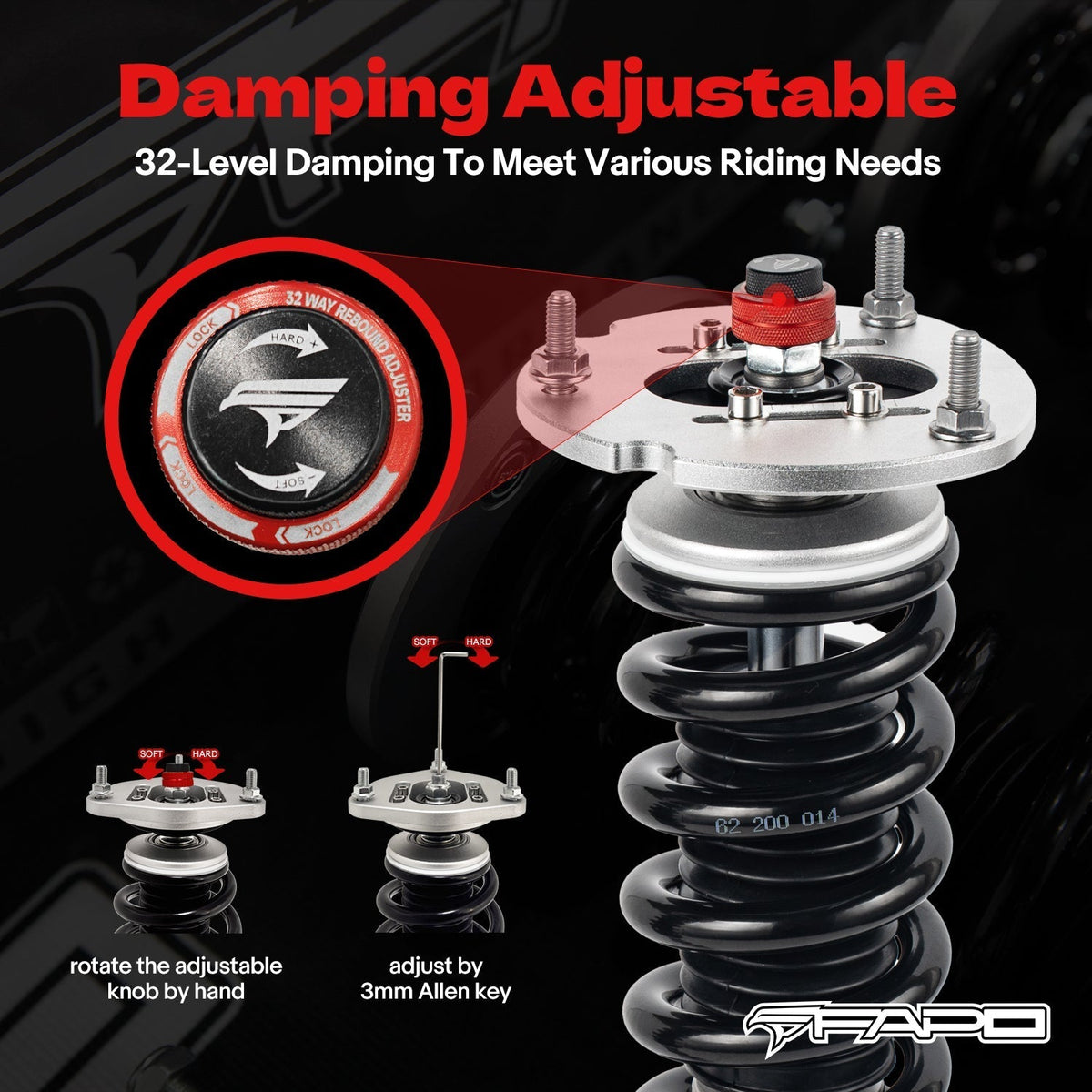 FAPO PF Custom 32-Level Coilovers Benz E-Class W124 1986-1998 & Mercedes-Benz 190E 1984-1993 [PF066330-CUSTOM]