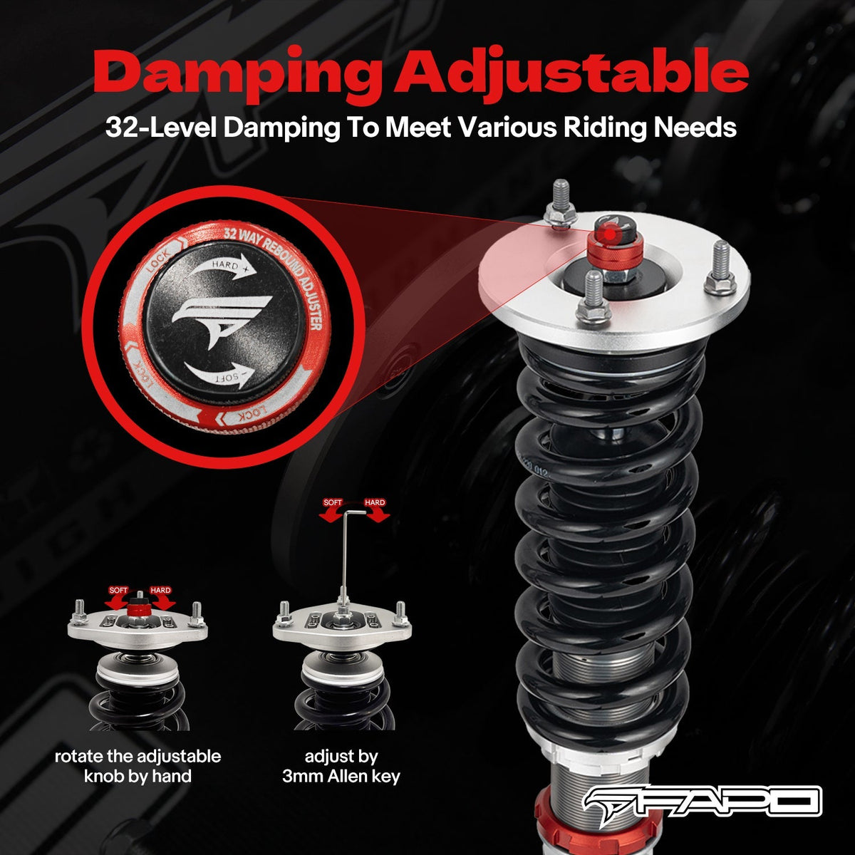 FAPO PF 32-Level Coilovers Chrysler 300C Lx 2WD 2005-2010 [PF069230]