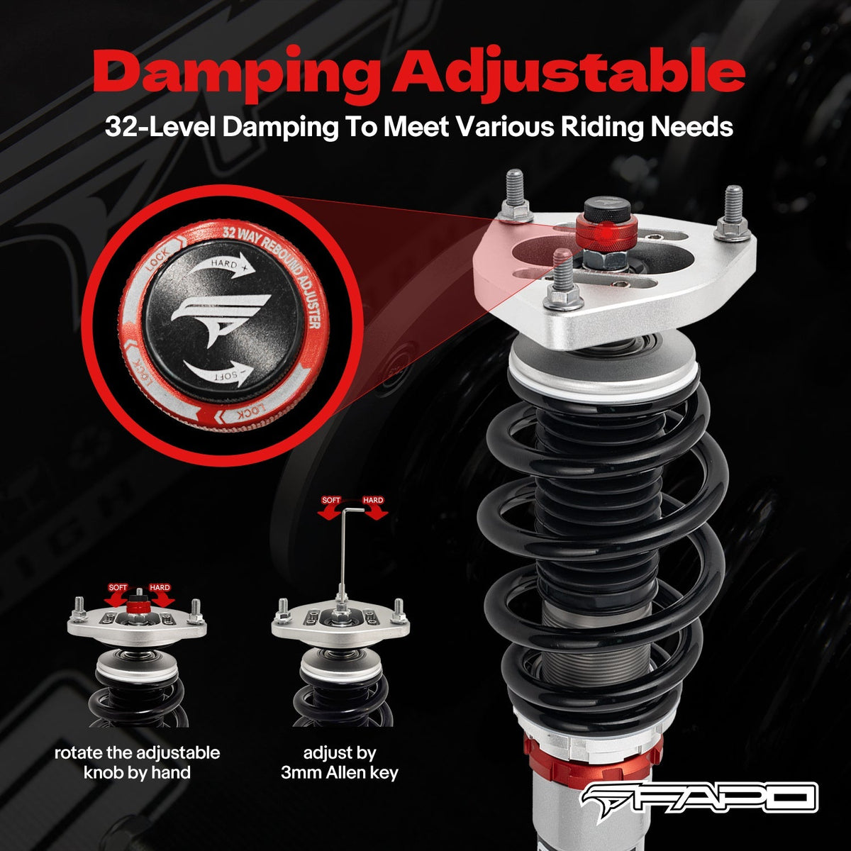 FAPO PF 32-Level Coilovers BMW 5 Series E60/E61 2003-2010 / M5 E60 2003-2010 [PF006630]