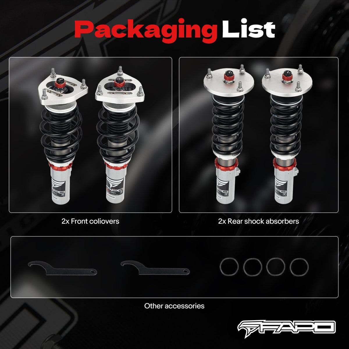FAPO PF 32-Level Coilovers Porsche Boxster 3rd Gen 981 2012-2016 [PF091830]
